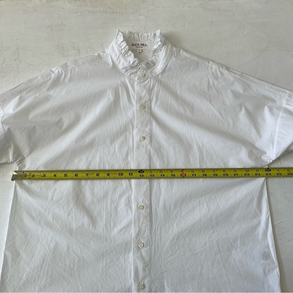 ALEX MILL Women's Easy Ruffle White Shirt Size L - Picture 9 of 13